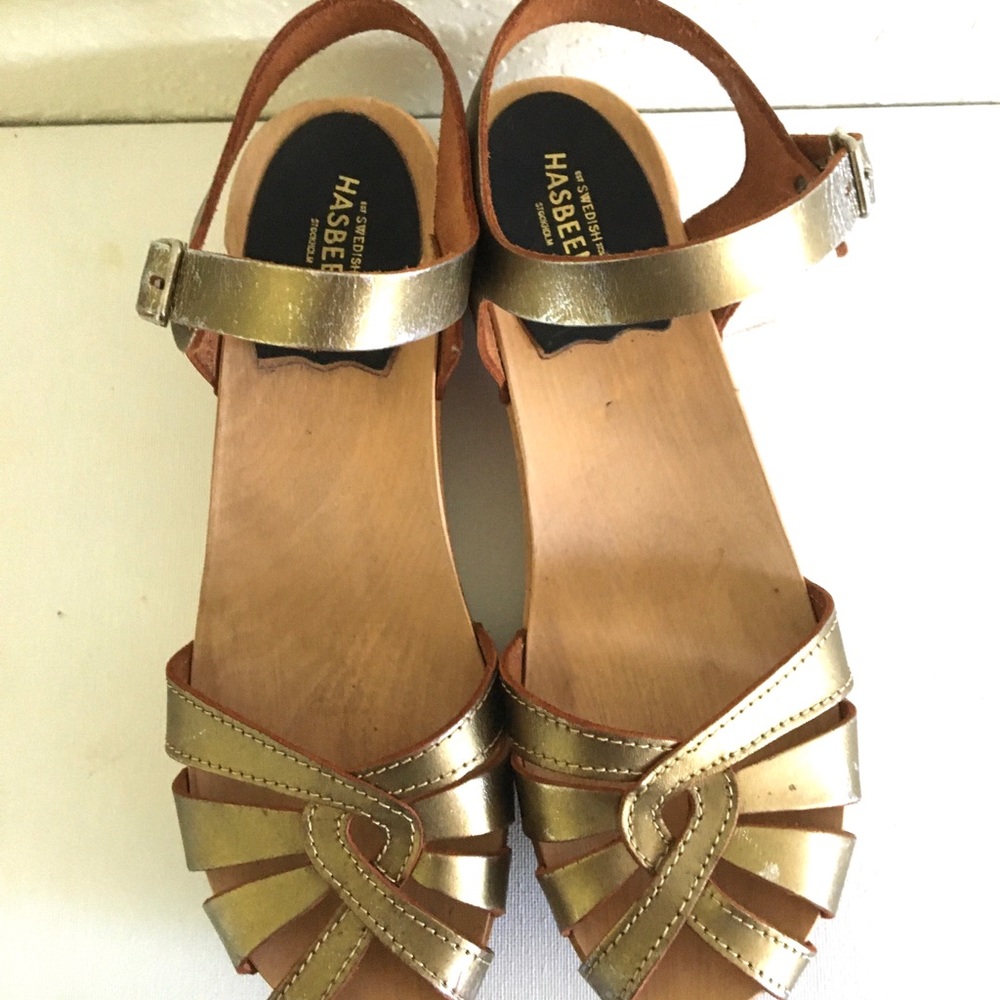 Swedish Hasbeen Gold Sandals 6,5. / 37